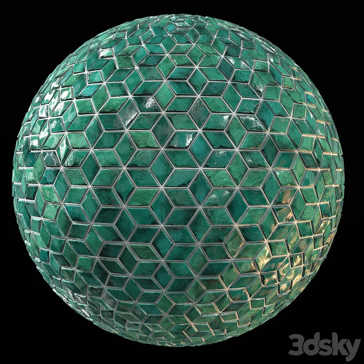 Teal Tile PBR Material-10